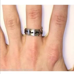 Eve's Addiction Footprints In The Sand Ring | Stainless Steel Inspirational Band Sizes 5-12